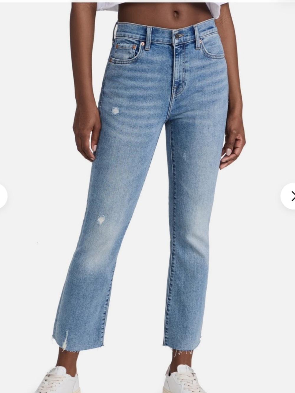 pistola Light Wash High-Rise Cropped Straight Jeans